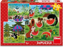 Dino Molletje en het parapluutje puzzel 3x55 stukjes