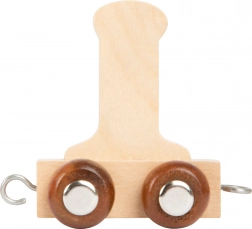 Houten wagon met letter I voor treinbaan small foot