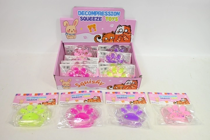 Gniotek pootafdruk – antistress knijpspeeltje, 12 stuks in display
