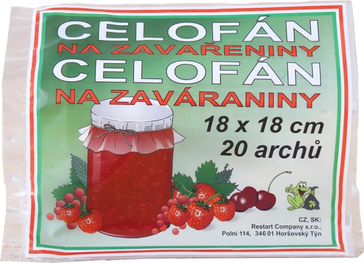 Cellofaanvellen voor inmaken 18 × 18 cm (20 stuks)