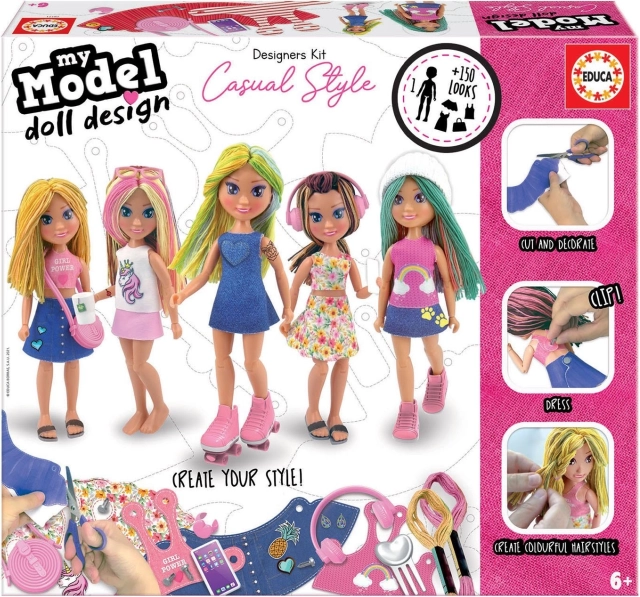 Creatieve set EDUCA My Model Doll Design: casual stijl