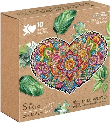 Milliwood Love Mandala – wooden heart puzzle (150 pieces)