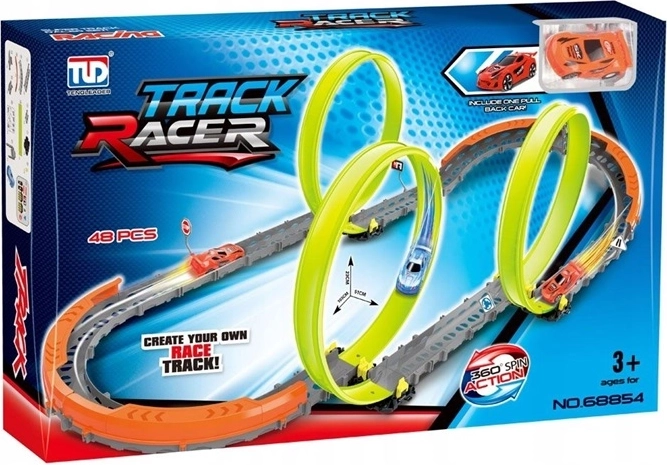 Track Racer racing track with triple loops (48 pieces)