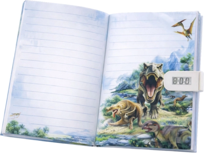 Colorful pages with dinosaurs