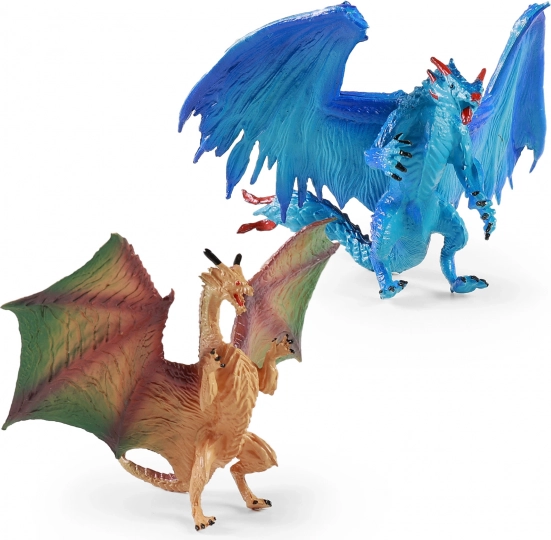 Set of Two Plastic Dragons 12 cm