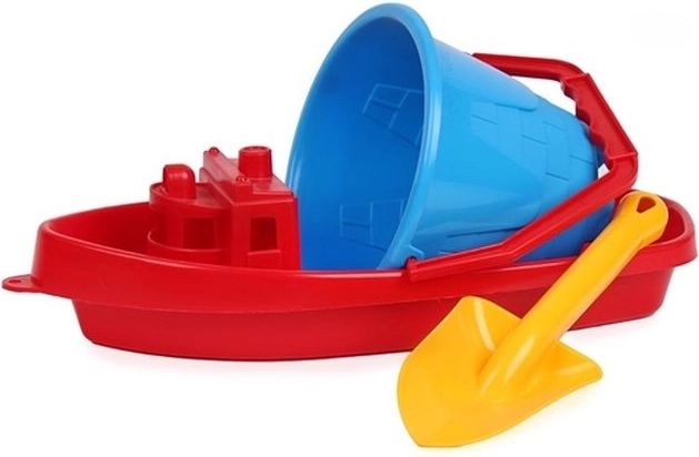 TechnoK sand play set with a boat, bucket and shovel
