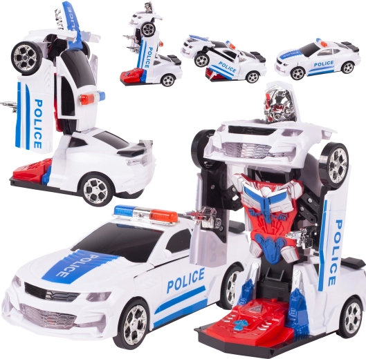 Voiture de police se transformant en robot
