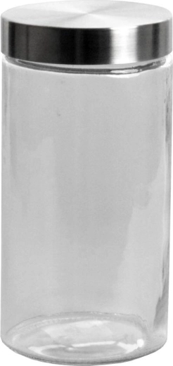 Glass round jar 2.1 l with stainless steel lid