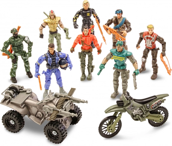 The Corps soldaten met motor – set van 8 figuren 11 cm