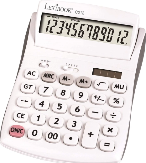 Calculatrice de bureau à 12 chiffres avec écran inclinable et double alimentation