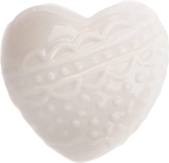 White porcelain heart decoration 6 × 4 × 6 cm