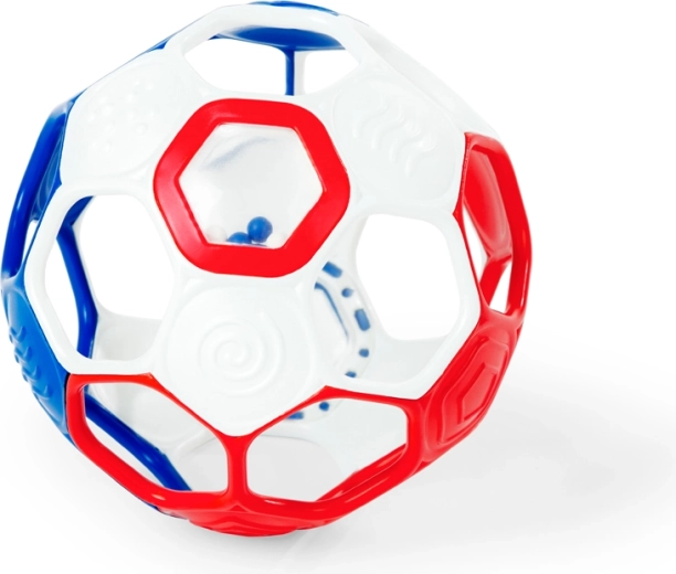 Balle hochet Oball Grippin' Goals Rattle Ball rouge/blanc/bleu 10 cm