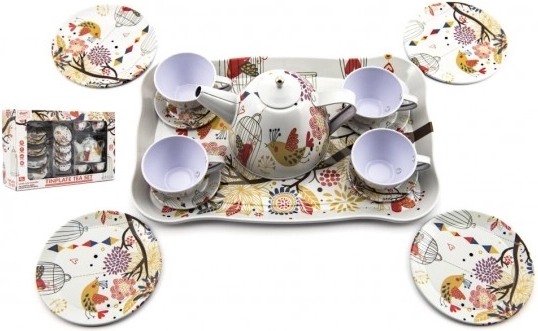 Tin Tea Set for Children, 15 Pieces