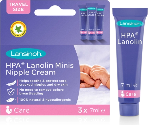 Lansinoh HPA Lanolin Nipple Cream Minis 3×7 ml