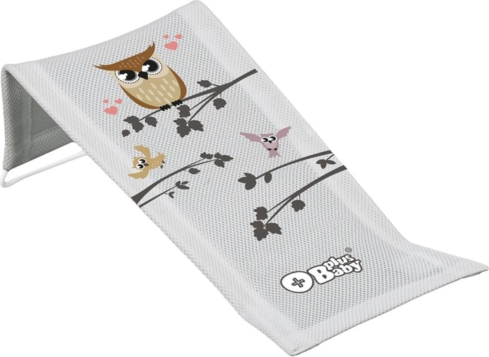 Fabric baby bath lounger Wise Owl, grey