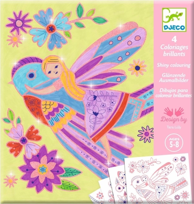 Djeco Sparkling Coloring Pages Fairies