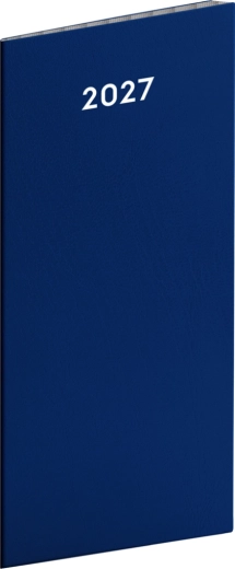 Notique Taschenkalender blau 2027 (monatlich), 8 × 18 cm