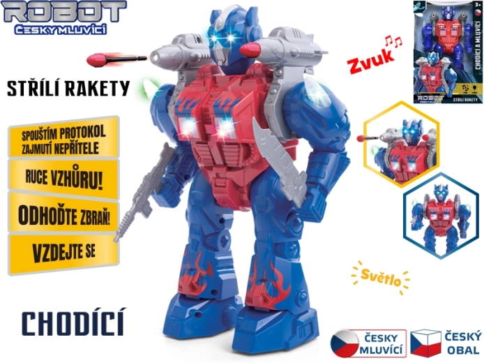 Interactieve robot voor kinderen 23 cm met verlichting en Tsjechische spraak