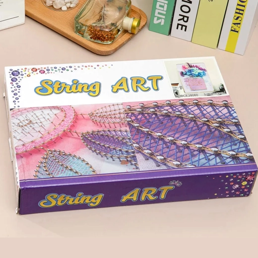 Kit créatif string art avec LED, cadre 21 × 30 cm – motif dauphin