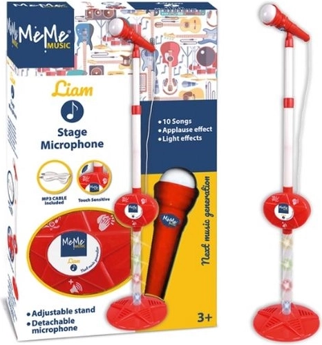Meme microphone on a stand (red)