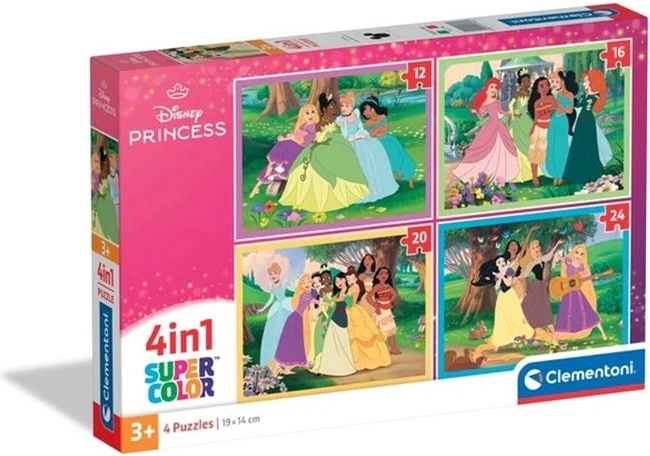 Clementoni SuperKolor Puzzel 4-in-1 Disney Prinsessen