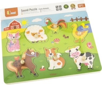 Puzzle en bois animaux - sonore