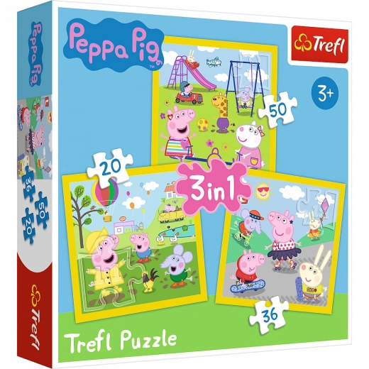 Puzzle 3-en-1 – PEPPA PIG – La joyeuse journée de Peppa
