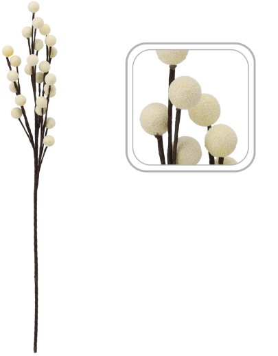 Decorative grass with white beads, 84 cm