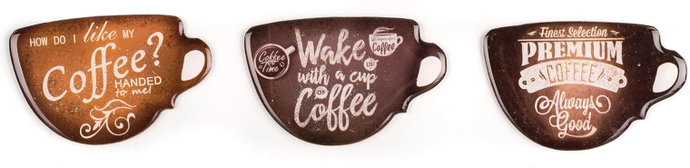 Coffee Magnets, Assorted Designs, 3 pcs