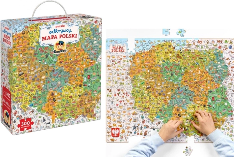 CzuCzu puzzle explorateurs carte de la Pologne 300 pièces
