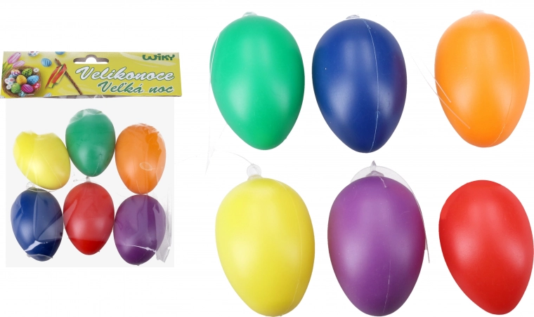 Dekorative bunte Plastikeier zum Aufhängen 6 cm