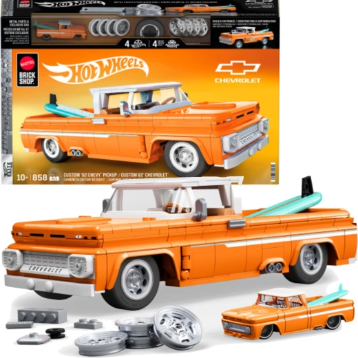 HOT WHEELS Elite Brick Shop Building Set Custom ’62 Chevrolet, 858 pieces
