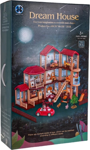 Mega Magical Dollhouse with Accessories, 251 Pieces