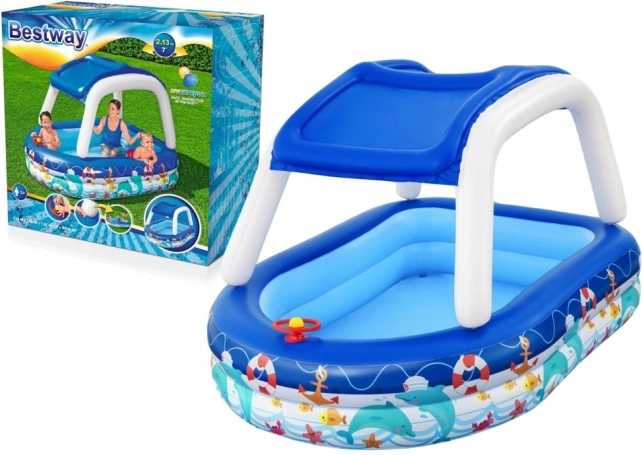 Bestway Sea Captain Inflatable Children’s Pool with Canopy and Steering Wheel