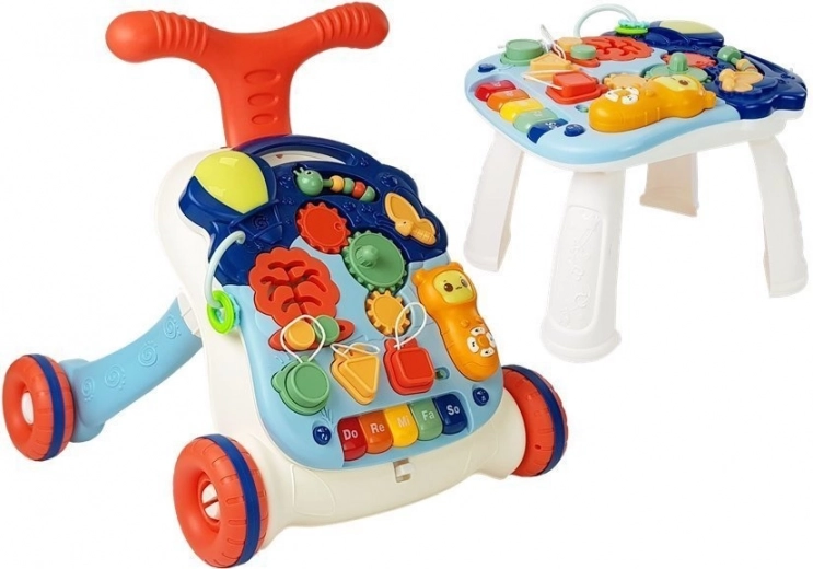 Trotteur pousseur interactif 3-en-1 avec table amovible et panneau musical