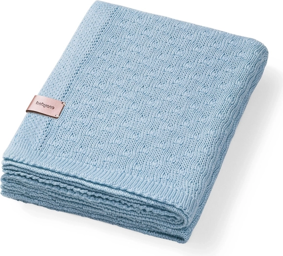 BabyOno knitted bamboo baby blanket blue 75 × 100 cm