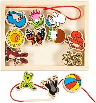 Detoa Lacing Set LITTLE MOLE – wooden threading set