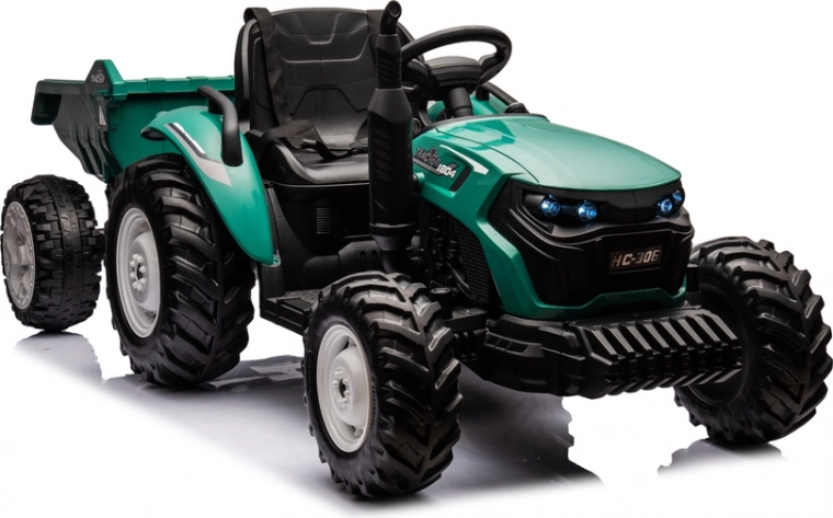 Accutrekker met aanhanger donkergroen 24V