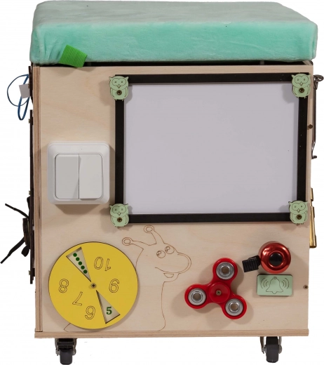 3-in-1 Montessori Manipulative Cube / Stool with Seat and Wheels