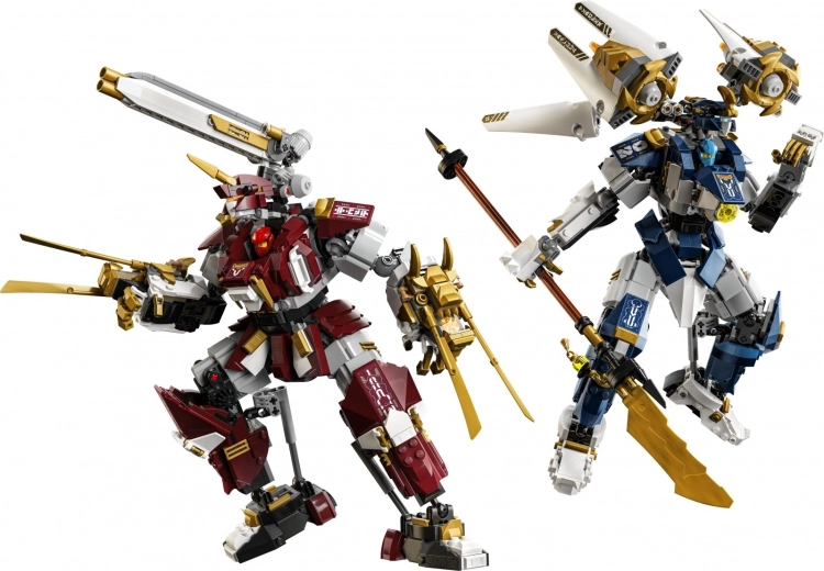 Deux méchas titanes hautement articulés