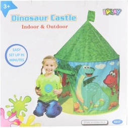 Children's castle tent with dinosaurs