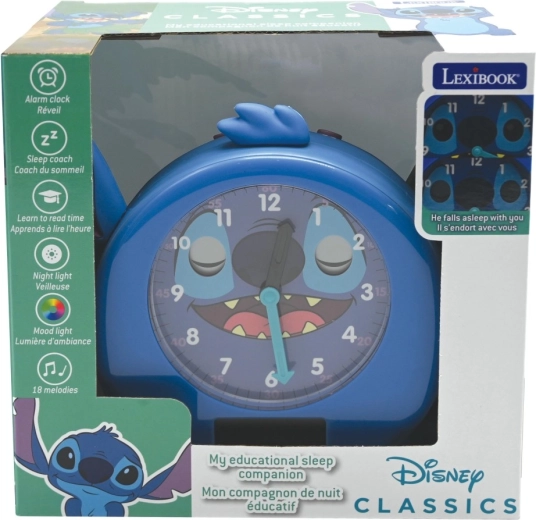 Lexibook Stitch Educational Alarm Clock with Night Light