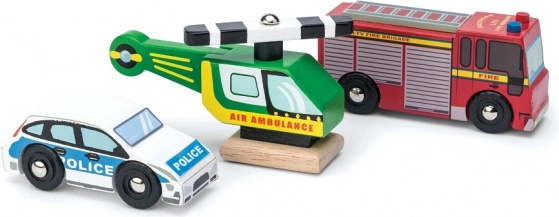Le Toy Van ensemble de petites voitures de sauvetage en bois