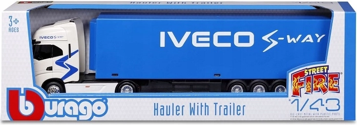 Bburago Iveco S‑Way Zugmaschine mit Anhänger 1:43