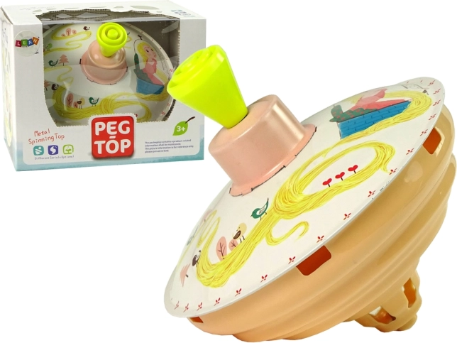 Metal Spinning Top Toy with Rapunzel Theme Yellow
