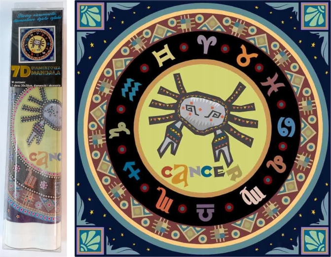 Norimpex diamant schilderen 7D Sterrenbeeld Kreeft 30x30 cm