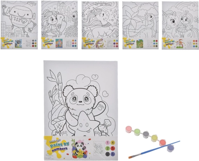 Creative Paint-by-Numbers Set 30 × 40 cm (8 pcs, mixed designs)