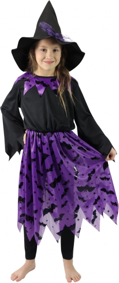 Children's Witch Costume with Hat and Bats