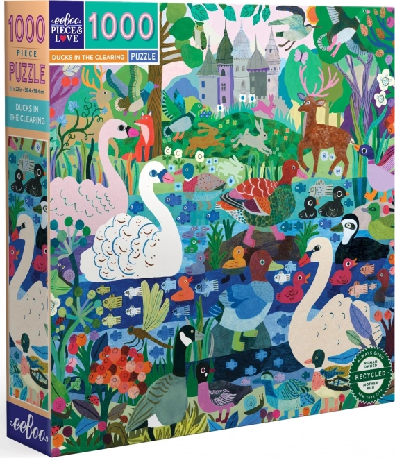Vierkante puzzel Eenden in de weide 1000 stukjes