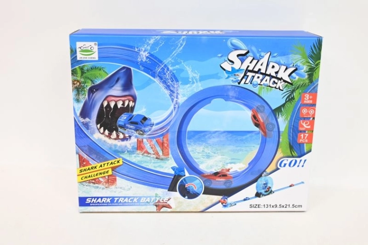 Racing Track with Shark and Loop – Shark Track Battle